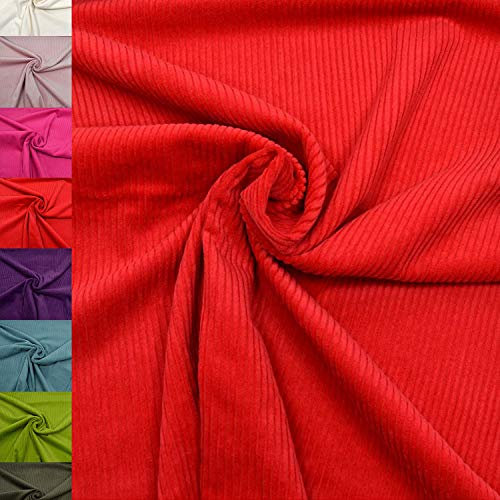 MAGAM-Stoffe Yanis Breitcord Cordstoff 100% Baumwolle Bekleidung Möbel Meterware 50cm (04. Rot)