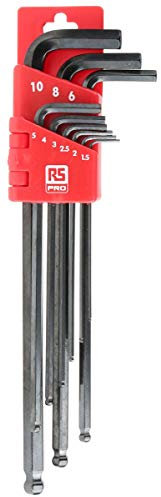 RS PRO metrisch Innensechskant-Schlüssel, Satz 9-teilig 1.5mm L-Form Extra Lang