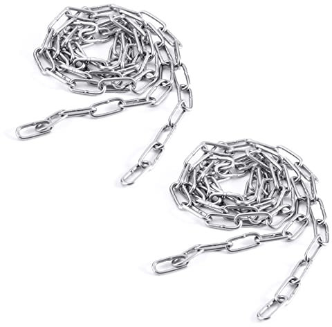 hannger Kette Edelstahl 304, 1,5m 3mm Starke Ketten Rundgliederketten 2 Stück Einstellbare Länge Verlängerungskette für Sandsackkette, Verlängerung Hängesessel, Hängematten, HaustierDekorativ