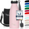 Milu Edelstahl Trinkflasche 350ml, 500ml, 750ml, 1L, 1,5L – Thermosflasche für Kinder Erwachsene auslaufsicher Isolierflasche Kohlensäure geeignet– inkl. Reinigungsbürste (Rosa, 350ml)