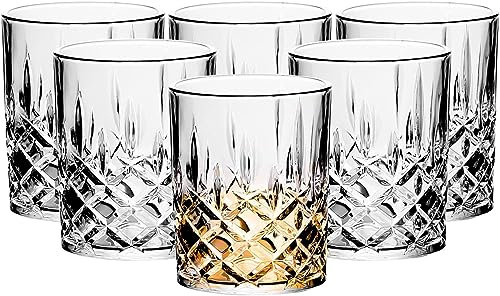 Whiskey Glasses Set of 6 - Old Fashioned Cocktail Glasses - 11.6 oz Whisky Glasses - 325ml Rocks Barware for Scotch, Bourbon, Liquor, Drinks