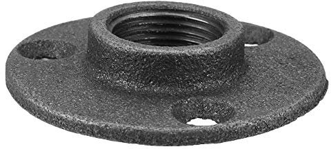 10pcs Black Malleable Iron Base Flange BSP Threaded Pipe Fitting for Wall and Floor Mounting Antique Industrial DN20 3/4''