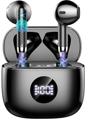 Wireless Earbuds, Bluetooth 5.4 Headphones in Ear with 4 ENC Noise Cancelling Mic, Bluetooth Earbuds 40Hrs Playtime, Wireless Earphones with HiFi Stereo Deep Bass, IP7 Waterproof, USB-C Fast Charge