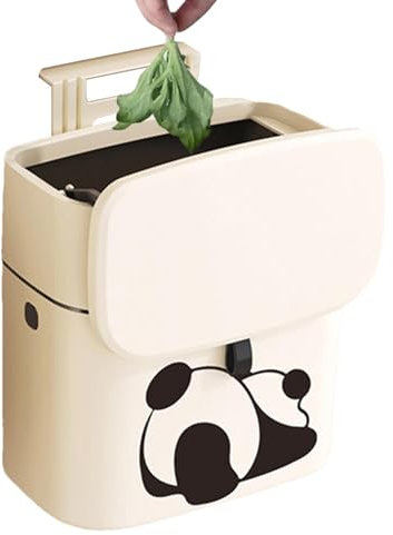 Duroecsain Poubelle Murale,Poubelle Murale - Poubelle sous évier 9 L | Poubelle de comptoir de cuisine, poubelle de porte d'armoire pour cuisine, poubelle sous évier avec couvercle, poubelle à Compost
