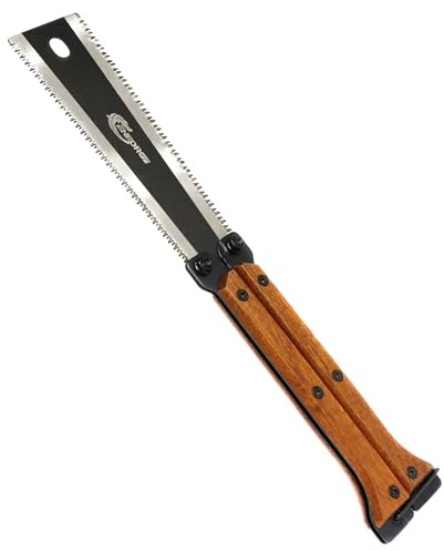 Cenforge Japanese Folding Saw, 30 cm with Double Edges (15 cm Blade), 10/12 TPI, SK5 Material, Carpenter Saw, Folding Handsaw for Wood Cutting