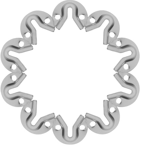 GOOHOCHY 10pcs Brushed Metal Round Hanging Buckles Heavy Duty Picture Frame Hangers Mirror Brackets Wall Mount Connectors for Furniture and Headboard