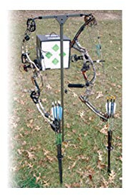 HME High Performance Durable Step-in-Spade Design User-Friendly Easy Setup Versatile Archer's Practice Dual-Sided Bow Hanger - Archer's Arrow Caddies Included, One Size, Olive