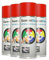 Gummi Dip Sprühfolie, Neon Spray, 4er Set, 4x400 ml (Neon Rot)