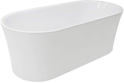 ANZZI Whirlpool Air Jetted Freestanding Bathtub Jericho 67 In White Acrylic with Fiberglass Backing 200 Aero Bubble Massage Jets Soaker Tub Light Up Touch Control Pad 4 Colored Bath Lights | FT-AZ067