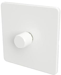 SAMOTECH Zigbee Dimmer Switch No neutral wire required, compatible with Philips Hue, Home Assistant - White/White 1-Gang Zigbee Dimmer