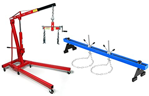 Grúa Plegable 2 Toneladas Con Nivelador de motores Y Soporte De Motores kit completo cambio motor taller mecanico