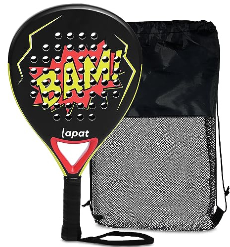 LAPAT Padel Racket with Cover Bag - Carbon Surface with EVA Memory Foam- Paddle Tennis Racquets Lightweight (Kids - Junior)