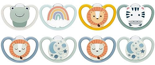 NUK Space Day & Night Babyschnuller | 0-6 Monate & Space Day & Night Babyschnuller | 6-18 Monate