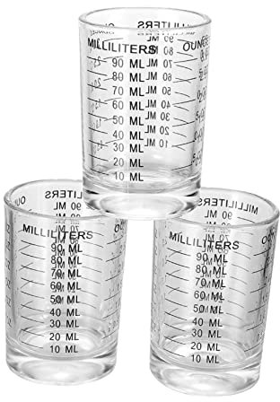 ABOOFAN 3pièces Lot De Tasses à Mesurer Verre Transparentes Avec Échelle Graduée Verres Doseurs Pratiques Pour Cuisine Et Préparation De Café Matériau Résistant Et Facile à Nettoyer