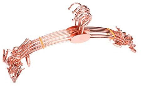 Zerodeko 10St kleiderständer Kleiderbügel Rockbügel für Damen Drahtbügel Kürbis Schimmel Kleiner Korb Rockbügel mit Clips Unterwäsche-Aufhänger Clip-Aufhänger Roségold Flachstange Fräulein
