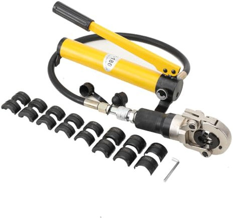 ECUTEE 6T Hydraulik Presszange V/TH Hydraulische Crimpzange Pressmaschine Presswerkzeug Rohrpresszange Kupferrohr Pressfitting Zange, mit V-Kontur 12-28 mm TH-Kontur 16-32 mm 360 ° Schwenkkopf