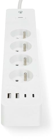 Nedis SmartLife Power Strip - Wi-Fi - Frankreich/Typ E (CEE 7/6) / USB A/USB-C - 16 A - 3680 W - 2.00 m - 0-55 °C - Android/IOS - Weiss