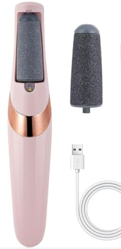 SQUADO - Pedicure Elettrico Professionale, Ricaricabile Pedicure per Lima del Piede con 2 Rullo Ricambio, 2 Velocità & Luci a LED, Attrezzi per Cura dei Piedi per Talloni Screpolati, Calli
