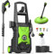 Pressure Washers, Power Jet Washers with 4 Nozzles, 420L/H Flow Rate, 8M High-Pressure Hose, 11M Power Cable, Power Washers for Patio and Car, Garden, Fences, Yard, Driveways