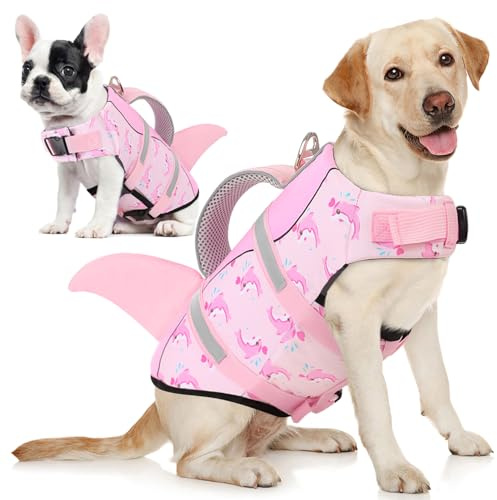 AOFITEE Gilet de Sauvetage pour Chien Ripstop pour la Natation, Gilet de sécurité pour Chien, Gilet de Sauvetage réfléchissant avec flottabilité supérieure et poignée de Sauvetage
