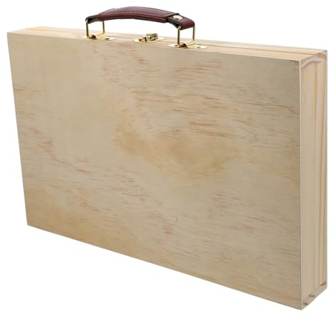 COHEALI Scatola Quadrata in Materiale Sintetico Khaki Chiusure a Scatto e Manico, Leggera e Sicura per Uso Quotidiano Come Scatola per Pennelli e Colori da Pittura