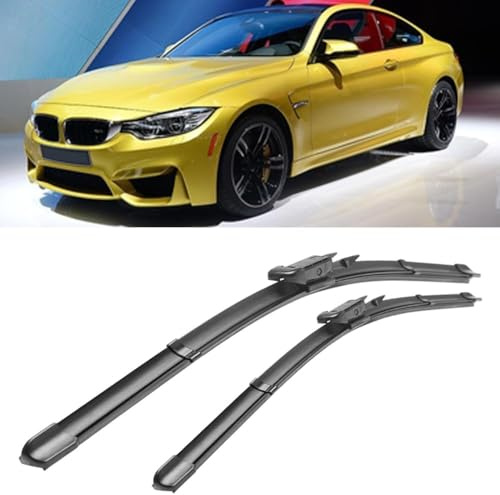 DuanRQ Silencio Escobilla para BMW M4 F82 2014-2019, Hojas de Repuesto Escobillas Limpiaparabrisas Delanteras Parabrisas Lluvia Cepillos