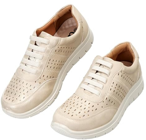 CLEIKS Mocassino Donna Estivo Scarpe Slip-On Donna Mocassini con Versatile e alla Moda (Beige, 38 EU, WCL260333-7)