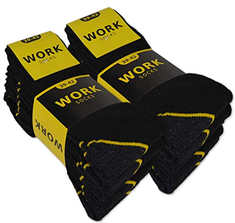 Sockenkauf24 Lot de 10 paires de chaussettes de travail - Noir - 47-50