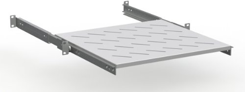 Rack Magic - 1HE Fachboden - Ausziehbar - 19 Rackablage für 19 Zoll Rack - bis 50kg - 650-800mm Tiefe - Vollauszug - RAL7035