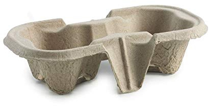 Disposable Cup Carry Trays Takeaway Carrier Cup Holders Cardboard Tea Coffee (360, 2 CUP)