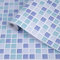 Hode Self Adhesive Wallpaper Mosaic Blue 40X300cm, Sticky Back Plastic Roll, Self Adhesive Vinyl Wrap Wall Tiles Stickers for Kitchen Bathroom Backsplash Countertop Waterproof