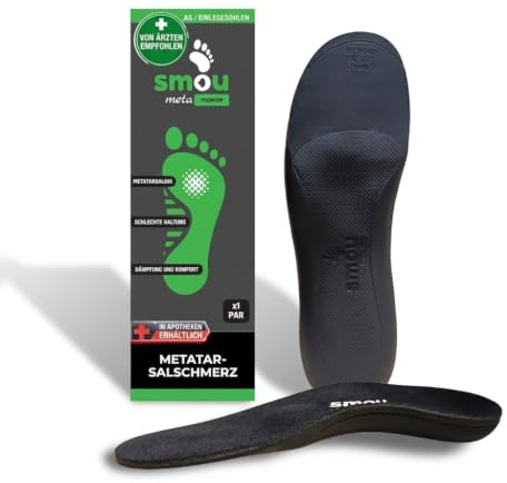 Plantillas Metatarsalgia SMOU Meta Premium – Con Almohadilla Metatarsal y Soporte Arco – Para Neuroma de Morton y Pies Planos – Gel PU y Memory Foam – Plantilla Hombre y Mujer Uso Diario