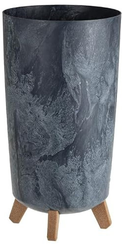 B2C Round Gracia Style Planter With Legs Tall Plant Pot Indoor Outdoor Garden Decor (Beton anthracite)