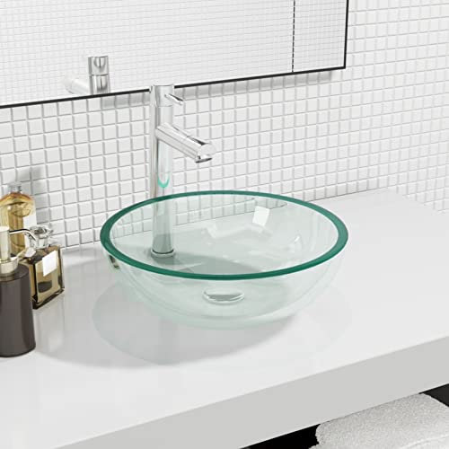 Camerina Lavabo Verre trempé 35x12 cm Transparent,Vasque À Poser Salle De Bain,Lavabo Salle De Bain
