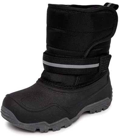 LONDON FOG Dex Boys and Girls Snow Boots - Insulated Waterproof Winter Kids Snow Boots - Toddler Little Kid and Big Kid Size Winter Boots for Boys and Girls black toddler 6