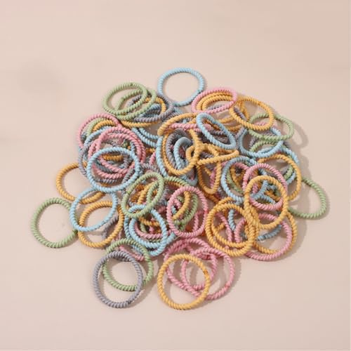 liuchanghe 100 Pezzi Elastici per Capelli, Elastici Capelli Bambina, Piccoli Elastici in Gomma Morbida, per Bambina Neonata Capelli Coda di Cavallo (Primaverile)