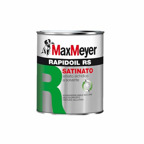 MAXMEYER RAPIDOIL RS Smalto satinato a solvente per ferro e legno Bianco Satinato 0,75 L