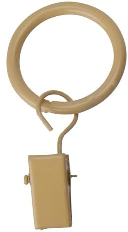 DécoProfi 10x Gardinenringe Vorhangringe mit Klammern Ø 25mm Safran I Ringe für Gardinenstangen Ø 16mm I Geeignet für Vorhang-Gardinenstange