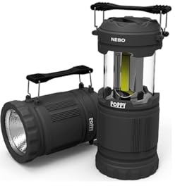 NEBO Poppy - 360 Dual Lanterna & Torcia - 300 Lumen a batteria - Fino a 18 ore di autonomia, resistente all'acqua e agli urti - Campeggio Accessori