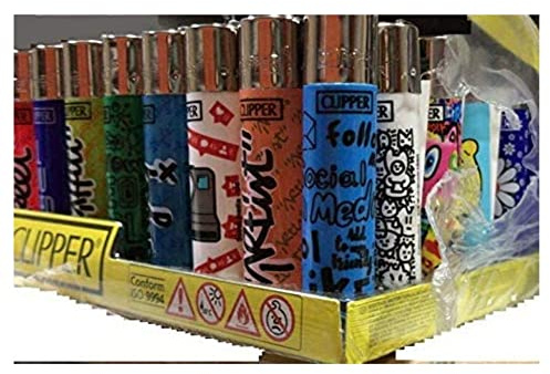 CLIPPER 48 Accendini Nuovi LARGE da collezione assortiti in grafiche tutte diverse