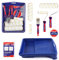 WORKPRO Farbroller Set, Malerset mit Farbwalzen, Farbrollerbügel, Farbwanne, Malpinsel, Kreppband, Abdeckfolie, 10 teilig, Renovierungsset Malerbedarf für Wandfarbe Haus Dekorieren