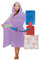 Emily´s Check Kuschelfleece Therapie Bademantel mit Kapuze und Innentaschen 1582.2293, XXL, flieder