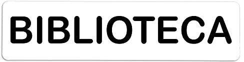 Becral® - Señal adhesiva de PVC BIBLIOTECA | Placa puerta PVC BLANCO | Señal informativa | Cartel Puerta 200X50mm