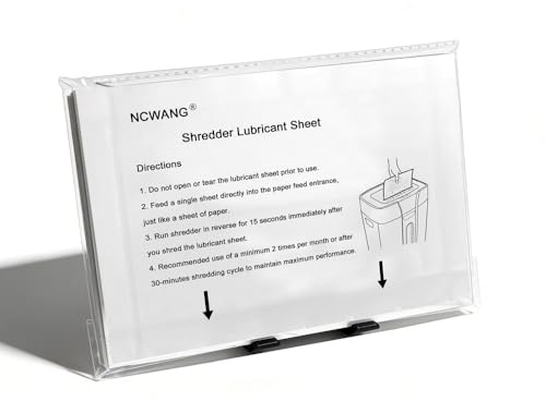 48PACK Paper Shredder Lubricant Sheets with Shredder Oil for Shredder lubricating and Clean, Sharpens Shredder Blades and Reduce dust