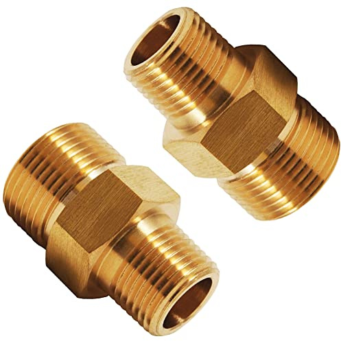 Fitvell Pressure Washer Fitting 1/4 NPT Male to M22-14mm Male Screw Nipple 4500PSI (Pack of 2)