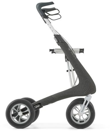 byACRE Nordic Pioneer - vielseitiger, leichter Aluminium-Rollator - nur 5,9 kg/für Indoor & Outdoor/leicht faltbar mit integriertem Sitz (Granitschwarz)