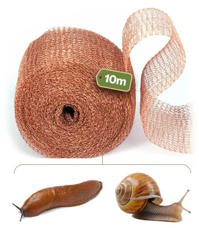 Filet Cuivre Anti limaces et escargots [ 10m x 12.7cm – Ruban Haute qualité ] Grillage Protecteur Plantes Maison et Jardin – Barriere Naturelle gastéropodes, rongeurs, Inoffensif Animaux domestiques