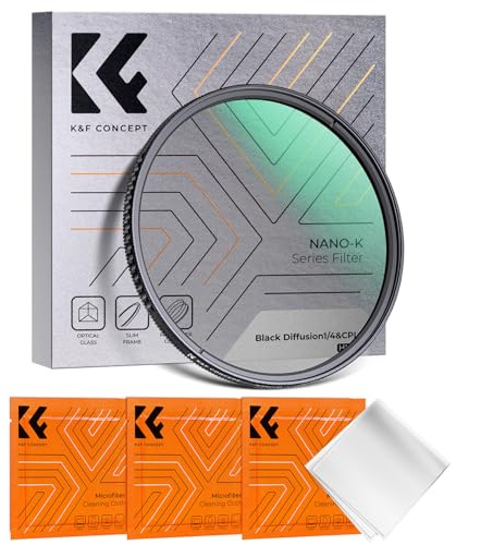 K&F CONCEPT 43mm Black Diffusion 1/4 & Circular Polarizing in-1 Filter Pro Mist Cinematic Polarizer Effect Filter with 18-Layer Coating for Camera Lenses (K-Series)