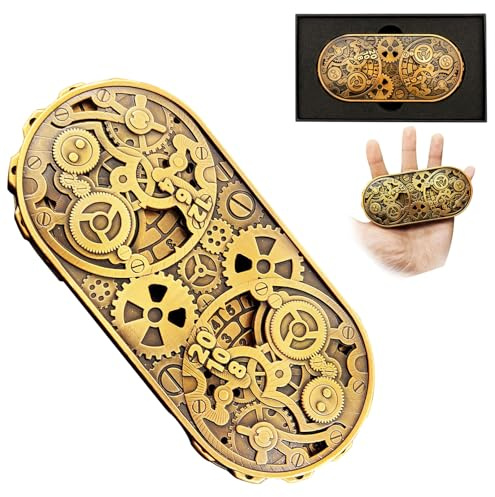 Rad der Zeit DND Spinner Würfel, 7-in-1 Metall-Würfelset mit Geschenkbox für Dungeons and Dragons-Spieler, Polyedrische Rollenspiel Würfel, Fantasy D&D Tisch RPG Zubehör Geschenk (Antikgold)