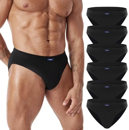 FALARY Mens Briefs Multipack of 6 Men's Underwear Soft Breathable Pure Cotton Underpants for Sports with No Itchy Labels Anti Chafing